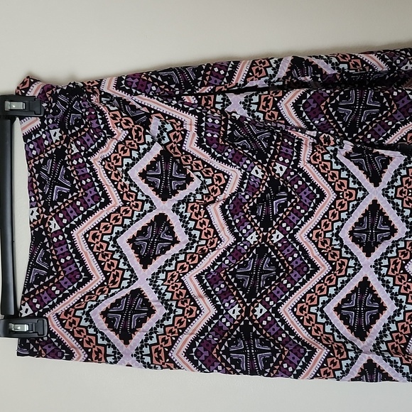 Express multicolor ruched tulip hem midi maxi skirt, fun pattern, women's medium - Picture 2 of 11